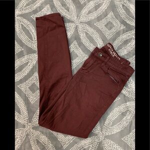 Madewell‎ skinny skinny ankle burgundy pants